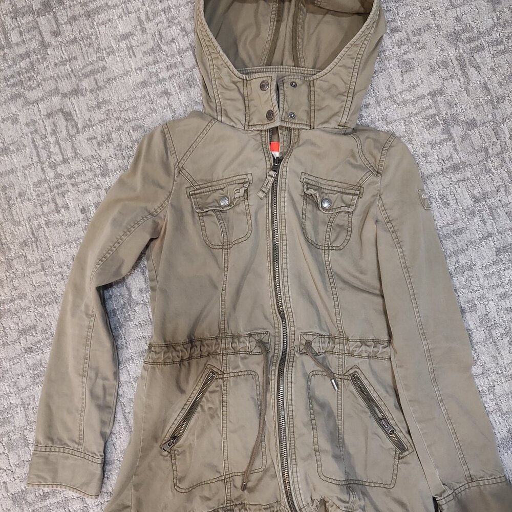 Abercrombie & Fitch Olive Green Hooded Utility Jacket
